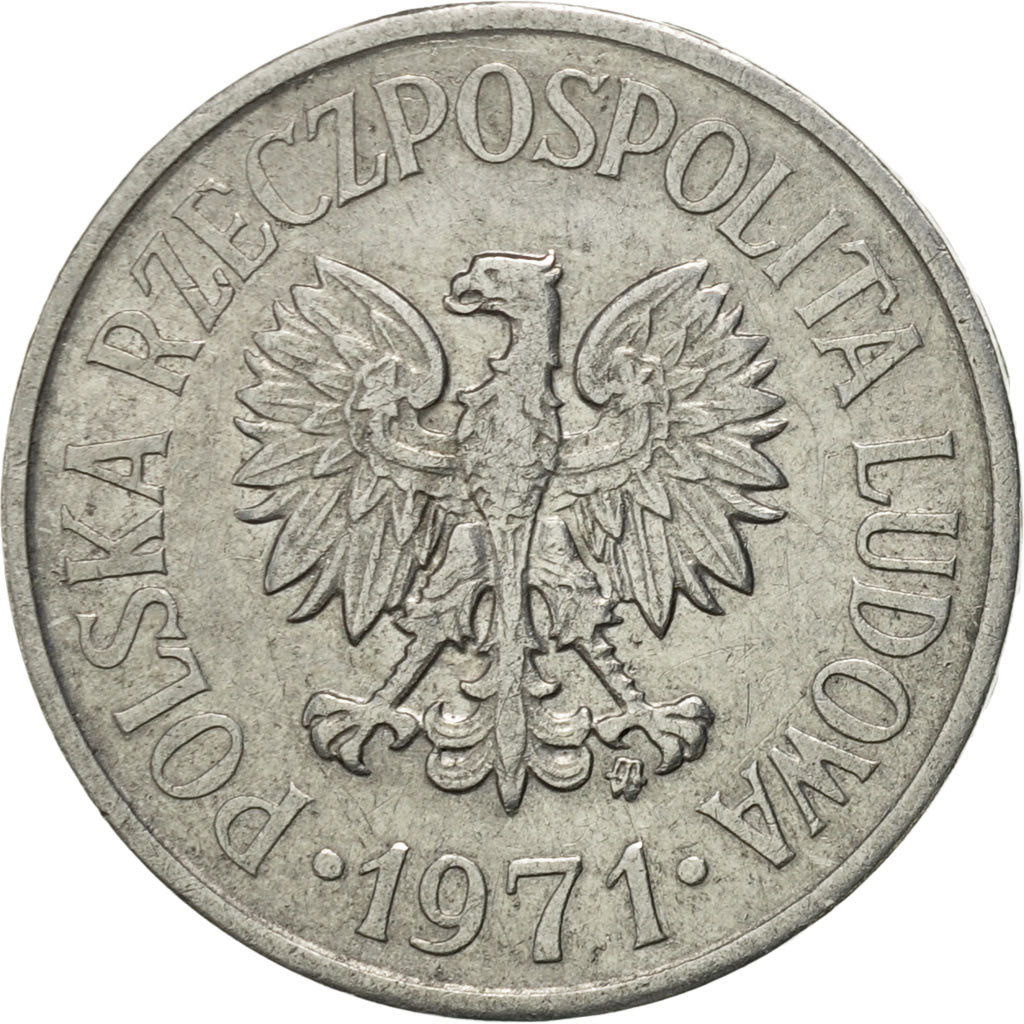 Moneta, Polska, 20 Groszy, 1971, Warsaw, AU(55-58), Aluminium, KM:A47