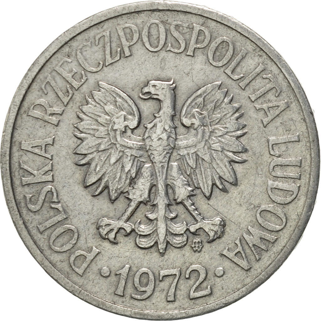 Moneta, Polska, 20 Groszy, 1972, Warsaw, AU(55-58), Aluminium, KM:A47
