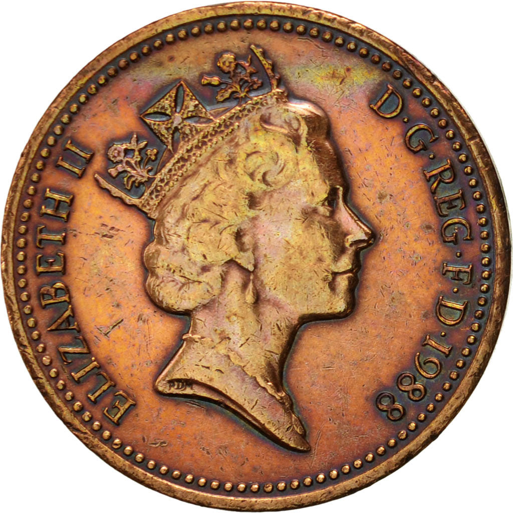 Coin, Great Britain, Elizabeth II, Penny, 1988, EF(40-45), Bronze, KM:935