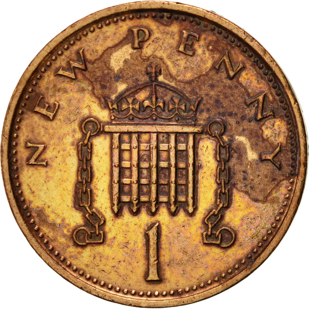 Coin, Great Britain, Elizabeth II, New Penny, 1980, EF(40-45), Bronze, KM:915