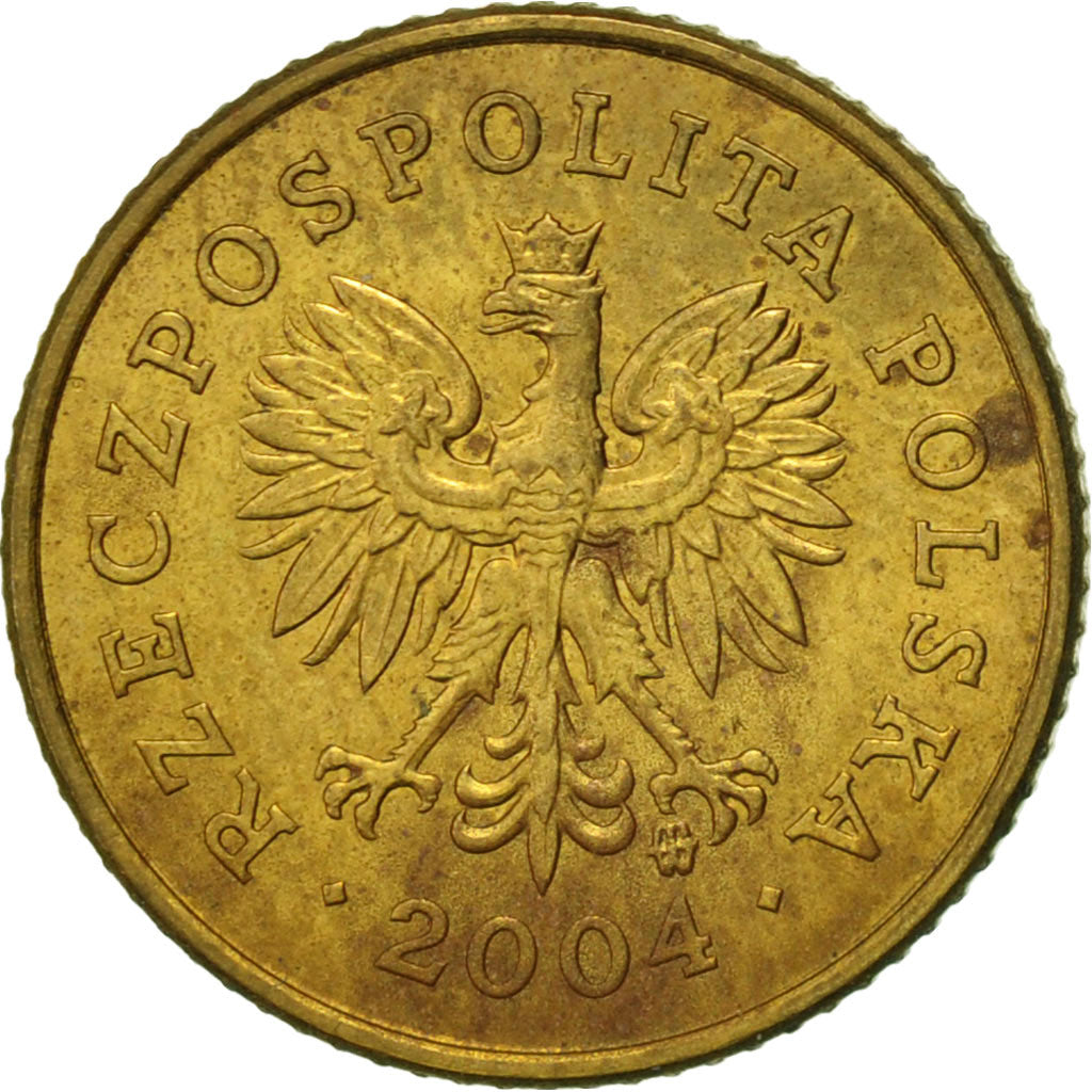Coin, Poland, Grosz, 2004, Warsaw, EF(40-45), Brass, KM:276
