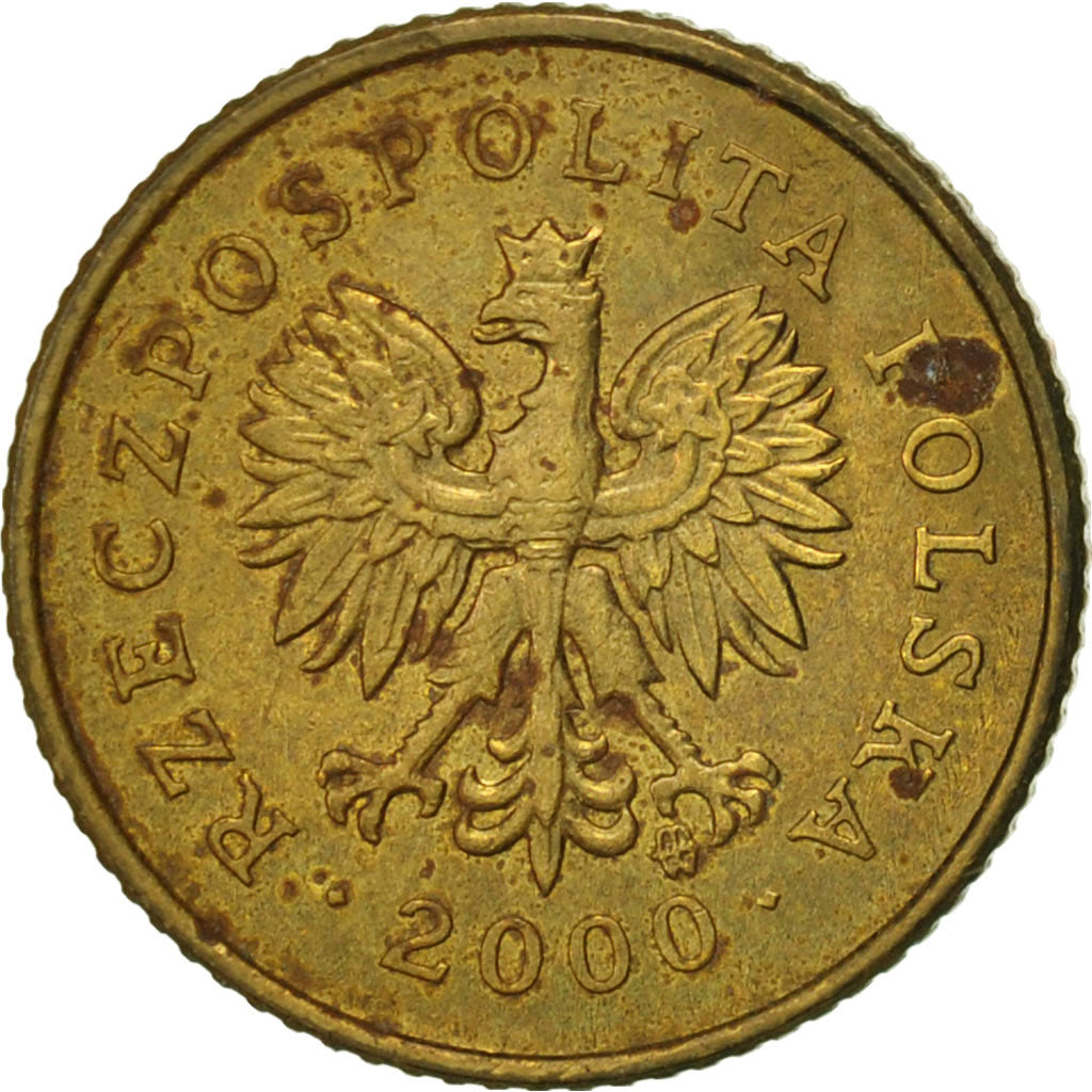 Coin, Poland, Grosz, 2000, Warsaw, AU(50-53), Brass, KM:276