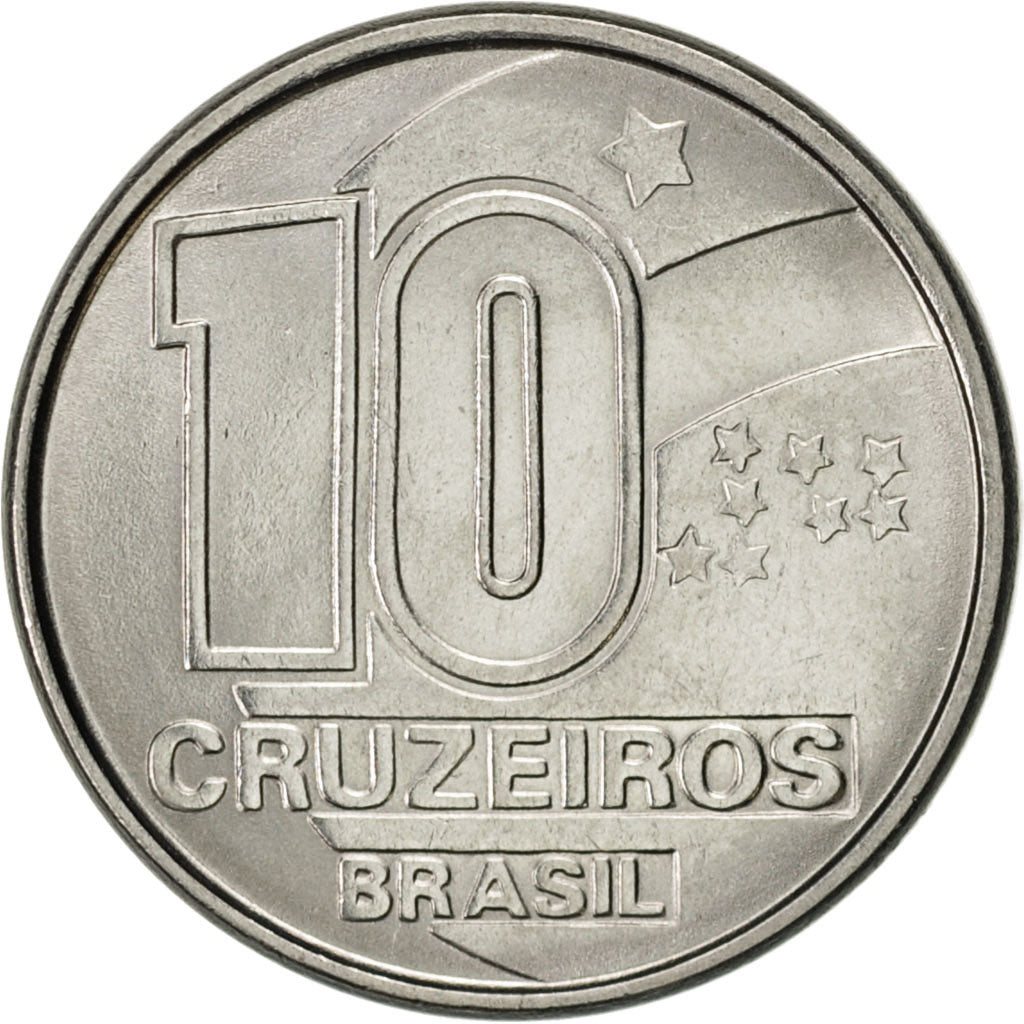 Moneda, Brasil, 10 Cruzeiros, 1991, EBC, Acero inoxidable, KM:619.1