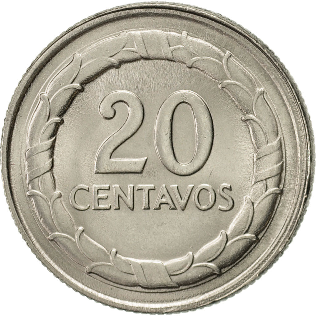Coin, Colombia, 20 Centavos, 1969, AU(55-58), Nickel Clad Steel, KM:237