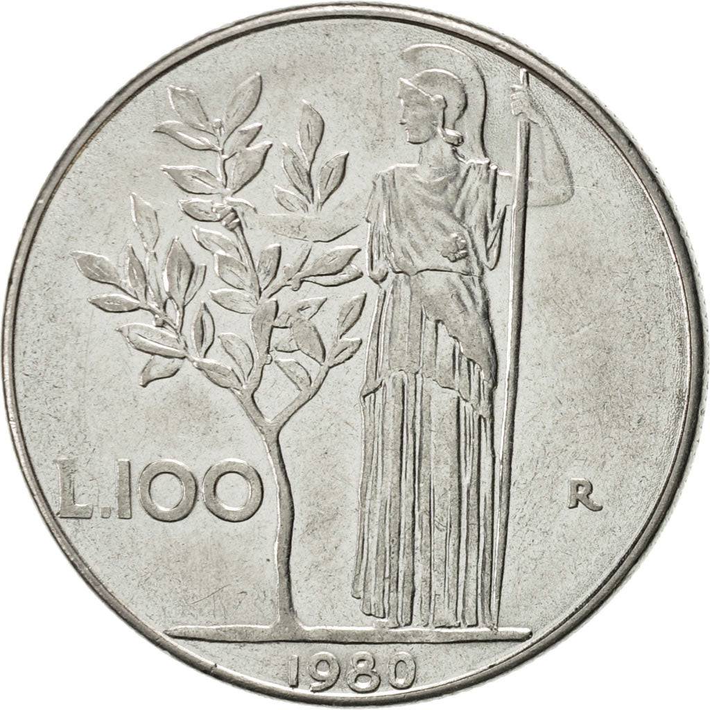 Moneta, Italia, 100 Lire, 1980, Rome, SPL-, Acciaio inossidabile, KM:96.1