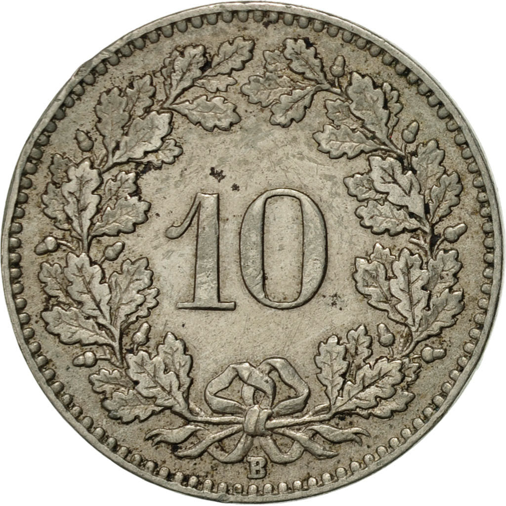 Coin, Switzerland, 10 Rappen, 1915, Bern, AU(50-53), Copper-nickel, KM:27