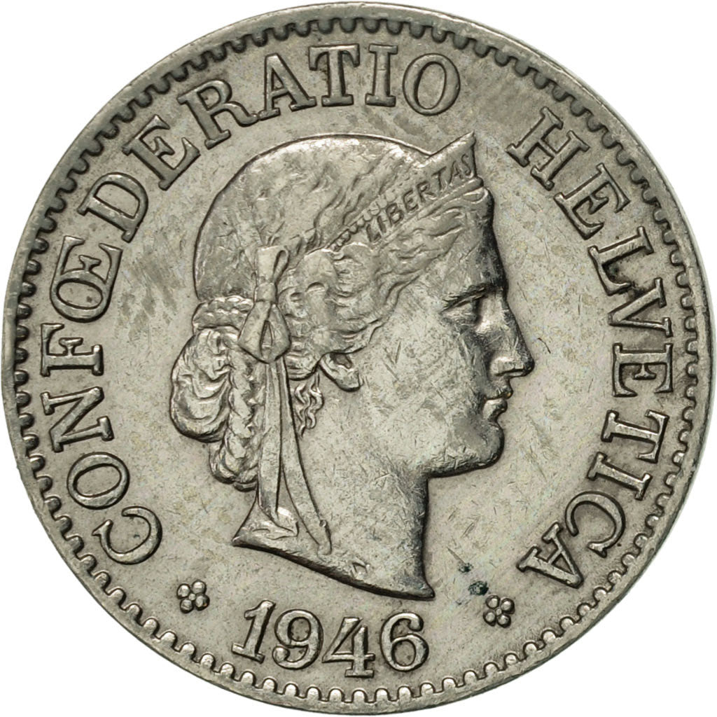 Moneta, Svizzera, 10 Rappen, 1946, Bern, BB+, Rame-nichel, KM:27