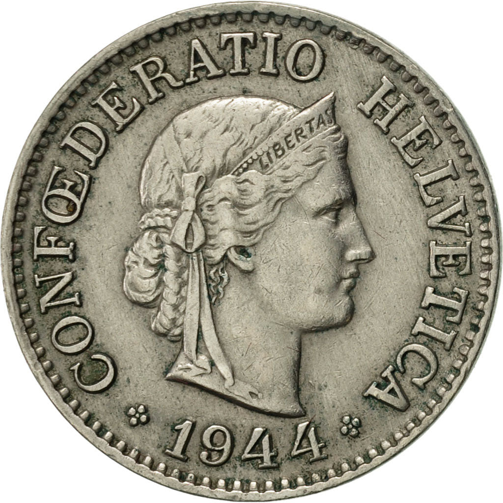Moneta, Svizzera, 10 Rappen, 1944, Bern, BB+, Rame-nichel, KM:27