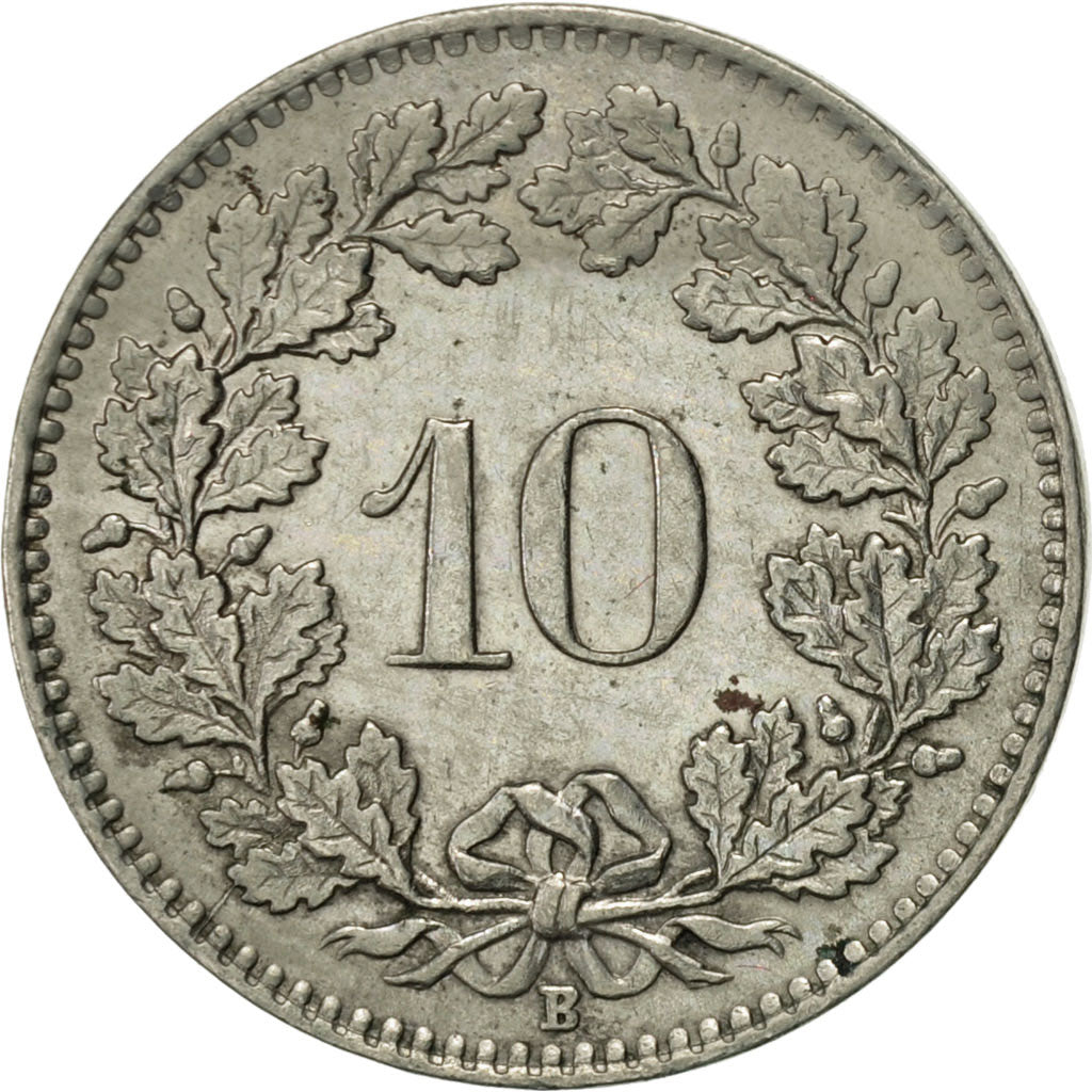 Moneta, Svizzera, 10 Rappen, 1957, Bern, BB+, Rame-nichel, KM:27
