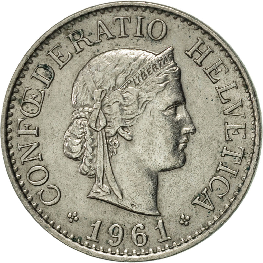 Coin, Switzerland, 10 Rappen, 1961, Bern, AU(50-53), Copper-nickel, KM:27