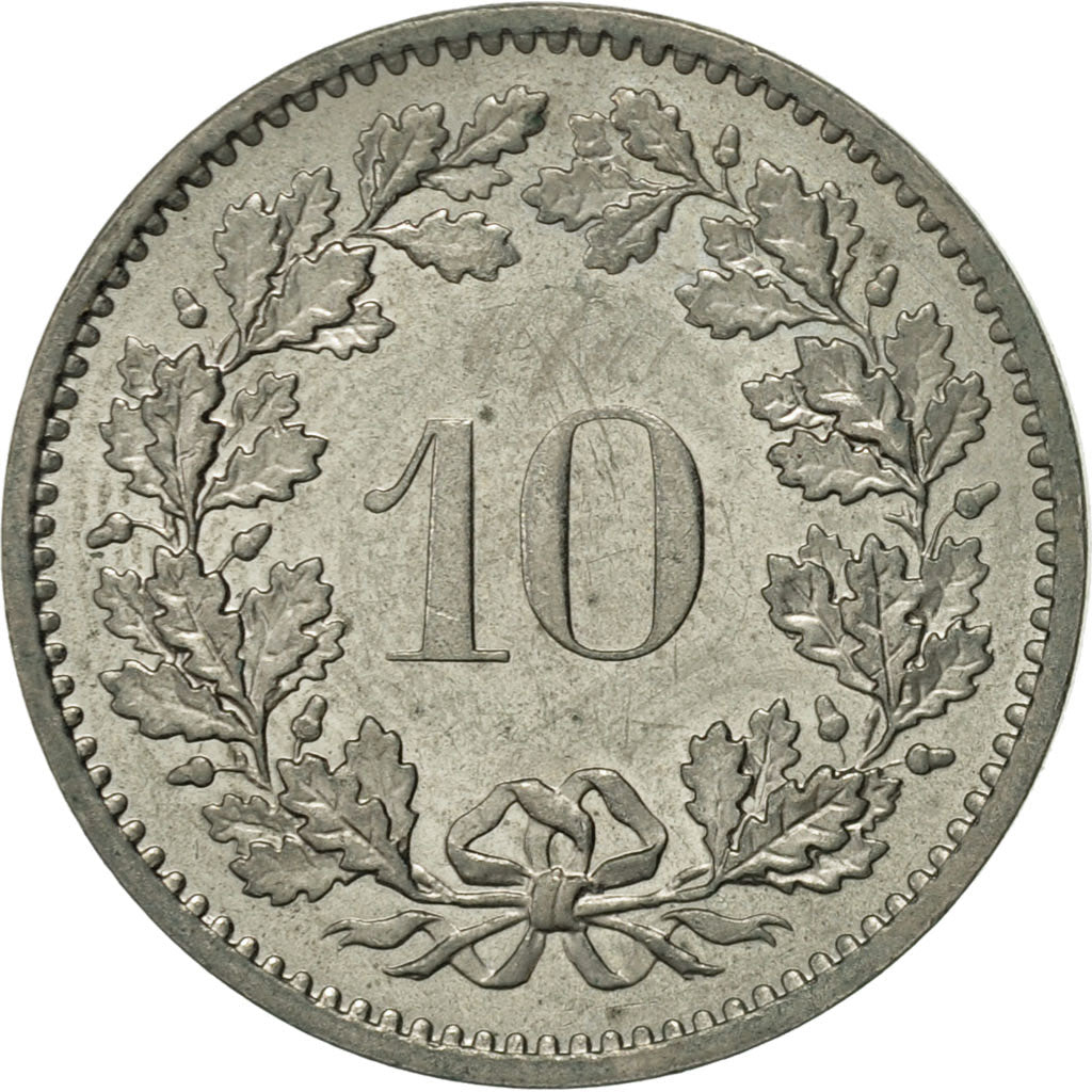 Coin, Switzerland, 10 Rappen, 1977, Bern, AU(50-53), Copper-nickel, KM:27