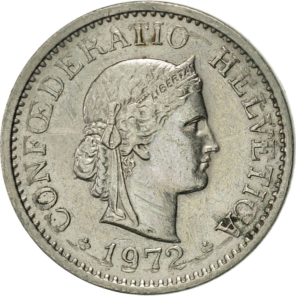 Coin, Switzerland, 10 Rappen, 1972, Bern, AU(50-53), Copper-nickel, KM:27
