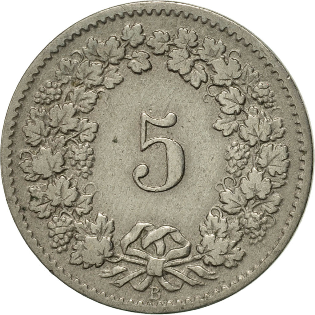 Coin, Switzerland, 5 Rappen, 1880, Bern, VF(20-25), Copper-nickel, KM:26