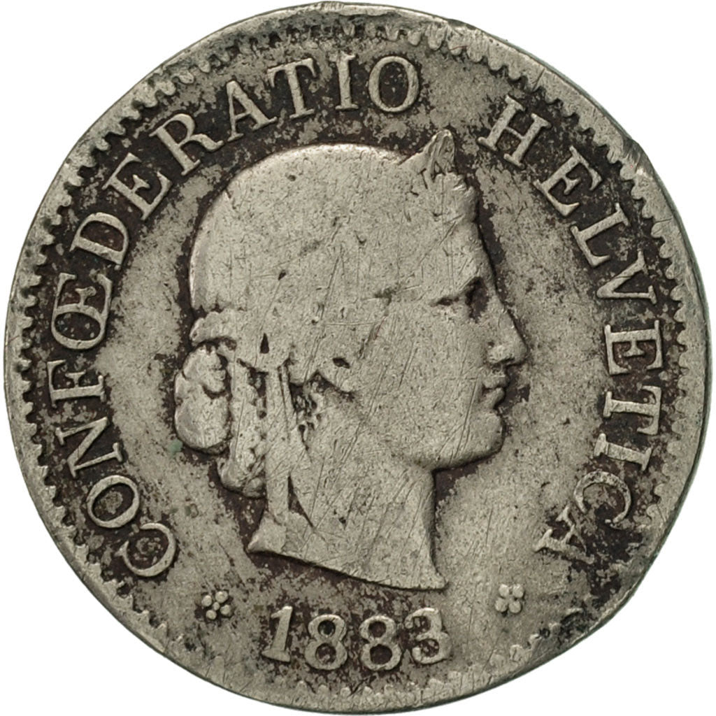 Coin, Switzerland, 5 Rappen, 1883, Bern, VF(20-25), Copper-nickel, KM:26