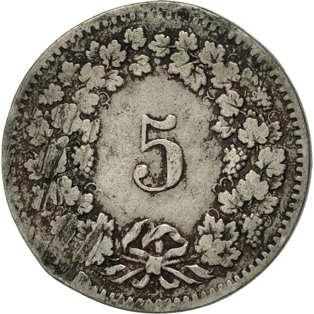 Coin, Switzerland, 5 Rappen, 1883, Bern, VF(20-25), Copper-nickel, KM:26