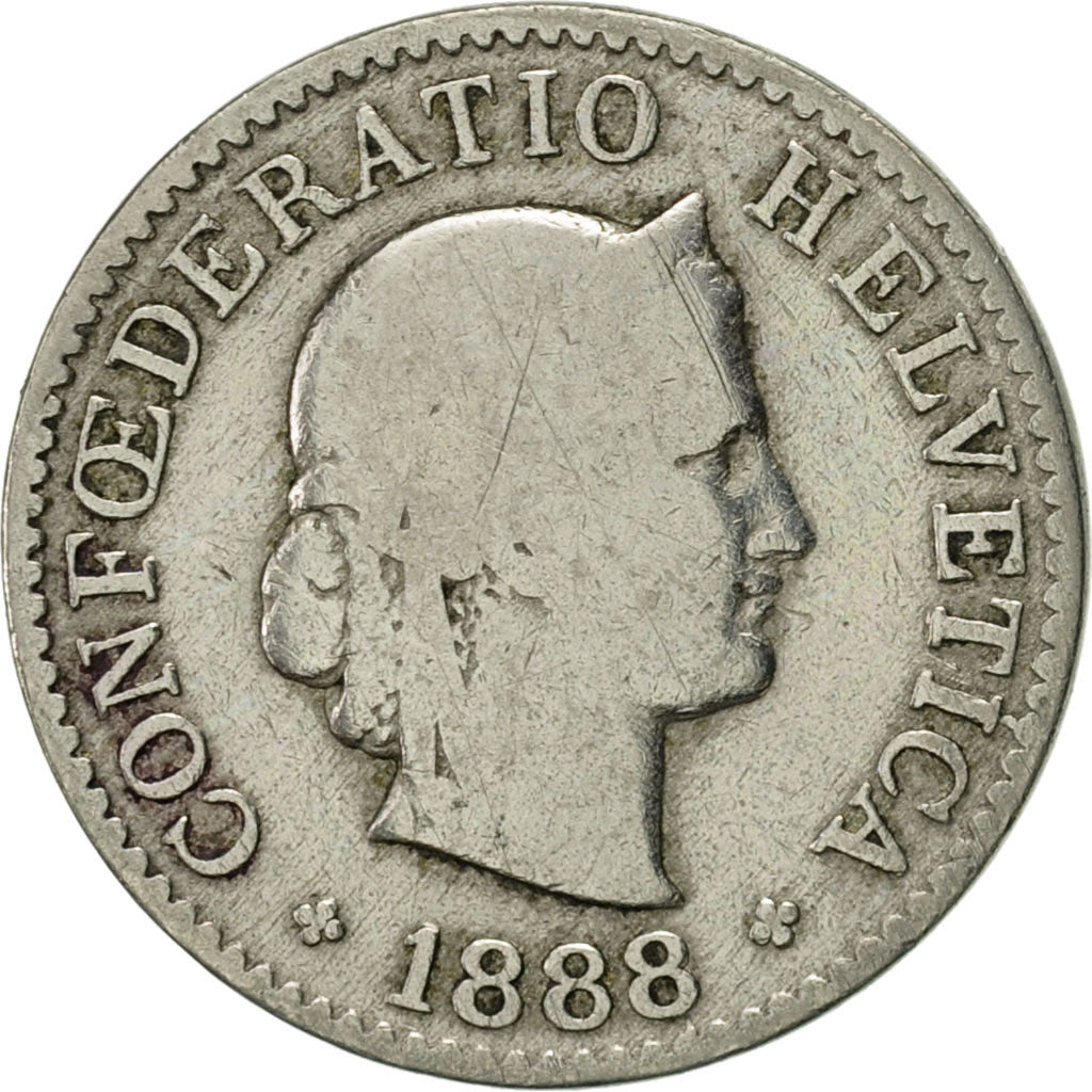 Münze, Schweiz, 5 Rappen, 1888, Bern, S, Copper-nickel, KM:26