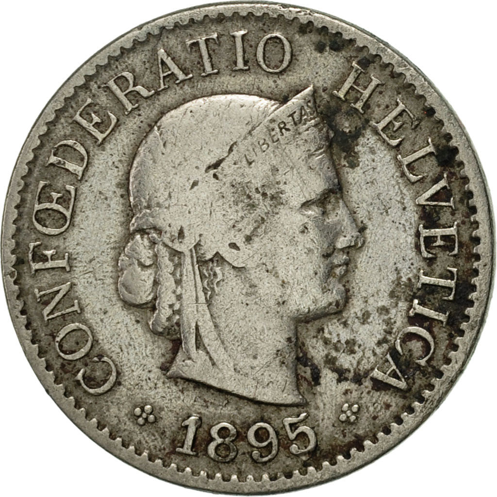 Coin, Switzerland, 5 Rappen, 1895, Bern, VF(20-25), Copper-nickel, KM:26