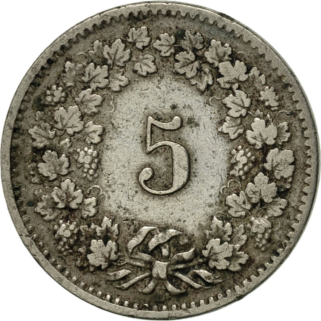 Coin, Switzerland, 5 Rappen, 1895, Bern, VF(20-25), Copper-nickel, KM:26