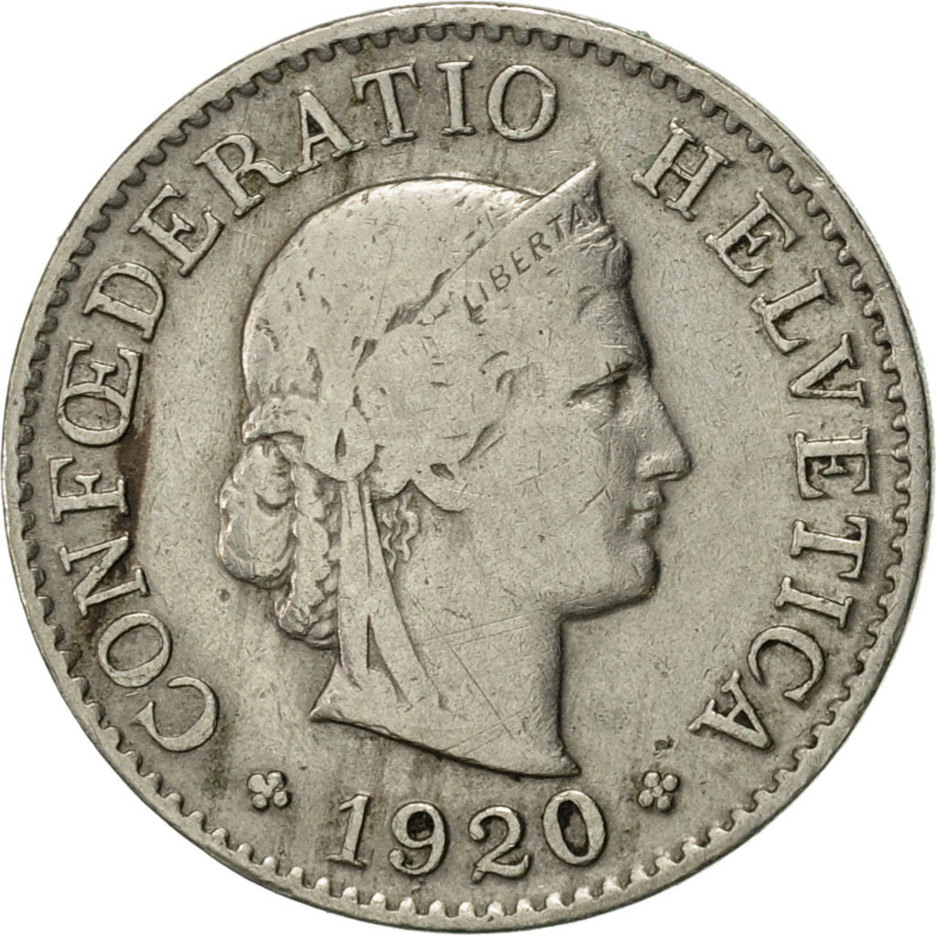 Coin, Switzerland, 5 Rappen, 1920, Bern, VF(20-25), Copper-nickel, KM:26