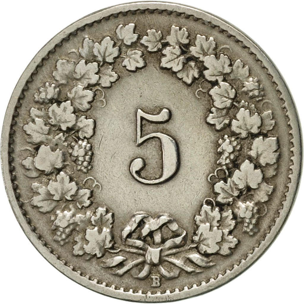Coin, Switzerland, 5 Rappen, 1921, Bern, EF(40-45), Copper-nickel, KM:26