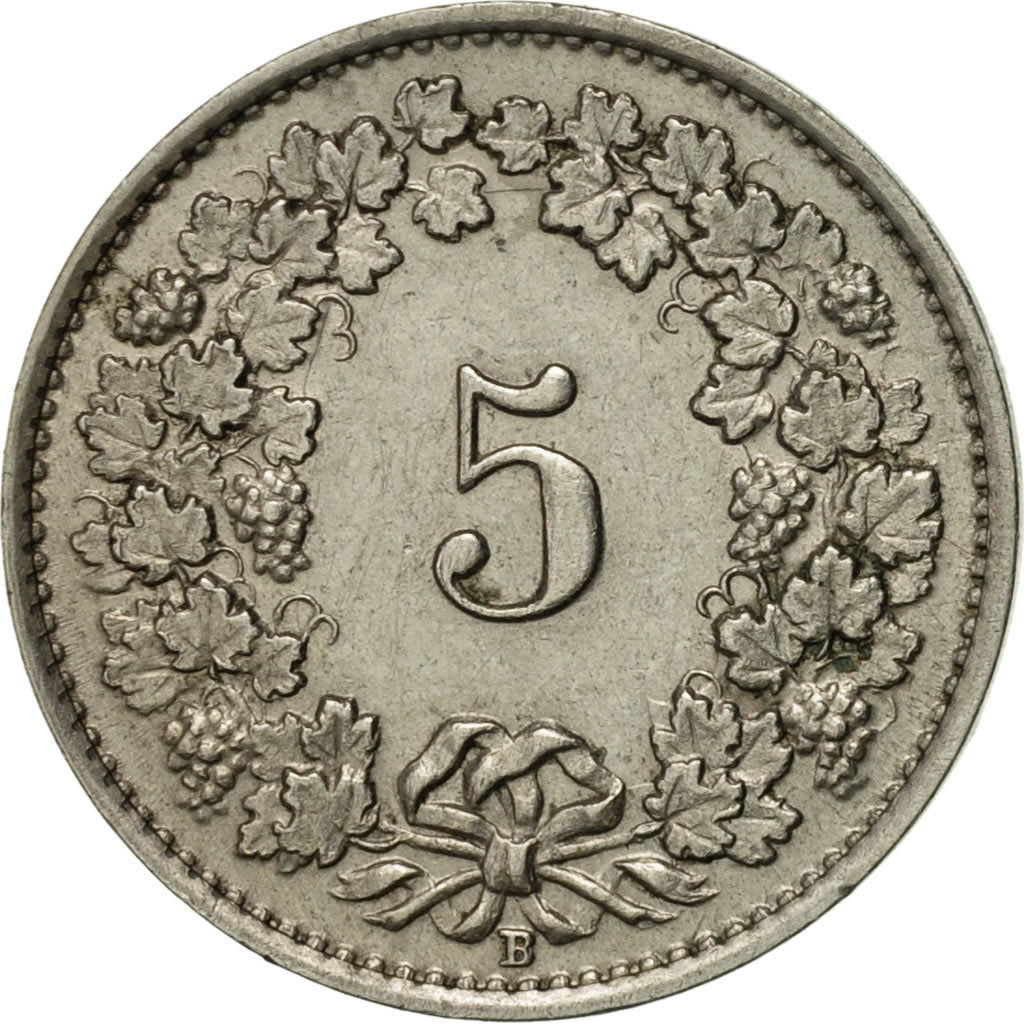 Coin, Switzerland, 5 Rappen, 1926, Bern, AU(50-53), Copper-nickel, KM:26