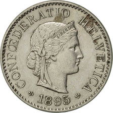 Switzerland, 5 Rappen, 1895, Bern, AU(50-53), Copper-nickel, KM:26
