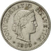 Switzerland, 5 Rappen, 1895, Bern, AU(50-53), Copper-nickel, KM:26