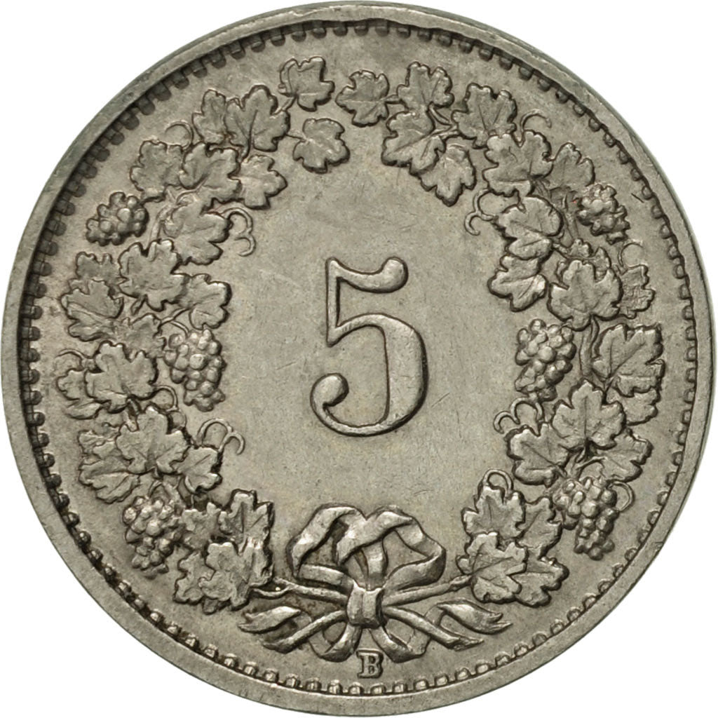 Coin, Switzerland, 5 Rappen, 1942, Bern, AU(50-53), Copper-nickel, KM:26