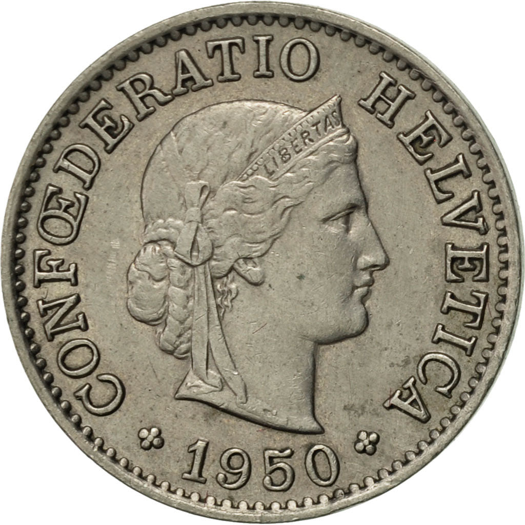 Coin, Switzerland, 5 Rappen, 1950, Bern, AU(50-53), Copper-nickel, KM:26