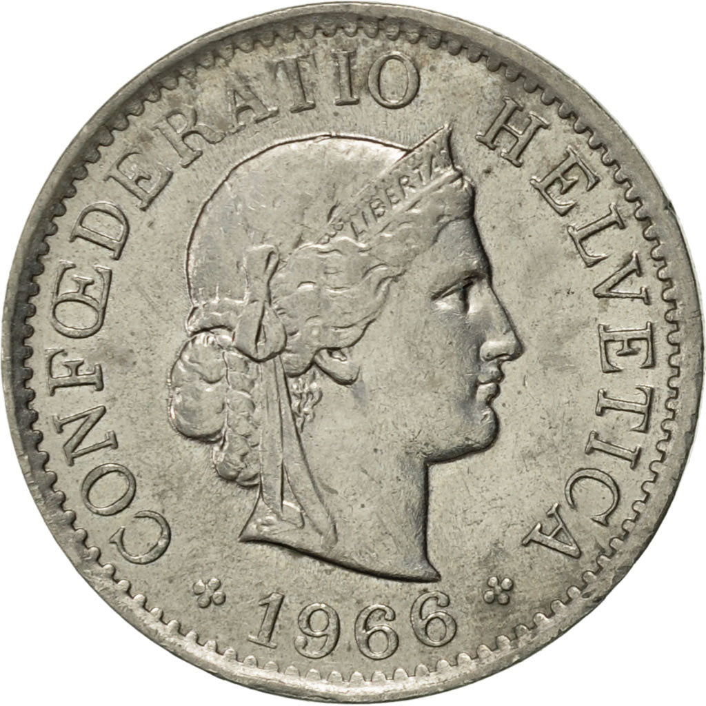Coin, Switzerland, 5 Rappen, 1966, Bern, AU(50-53), Copper-nickel, KM:26