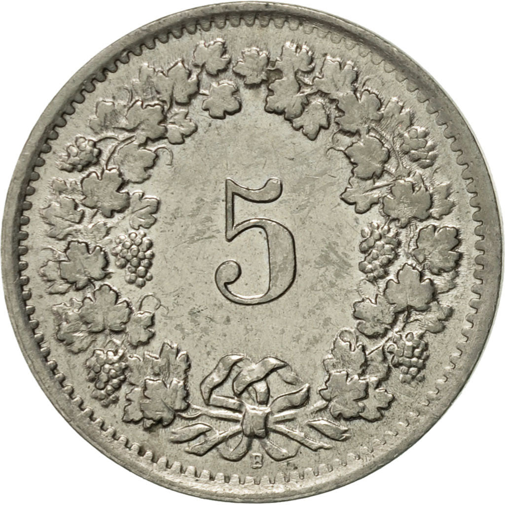 Coin, Switzerland, 5 Rappen, 1966, Bern, AU(50-53), Copper-nickel, KM:26