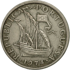 Moneda, Portugal, 5 Escudos, 1974, MBC+, Cobre - níquel, KM:591
