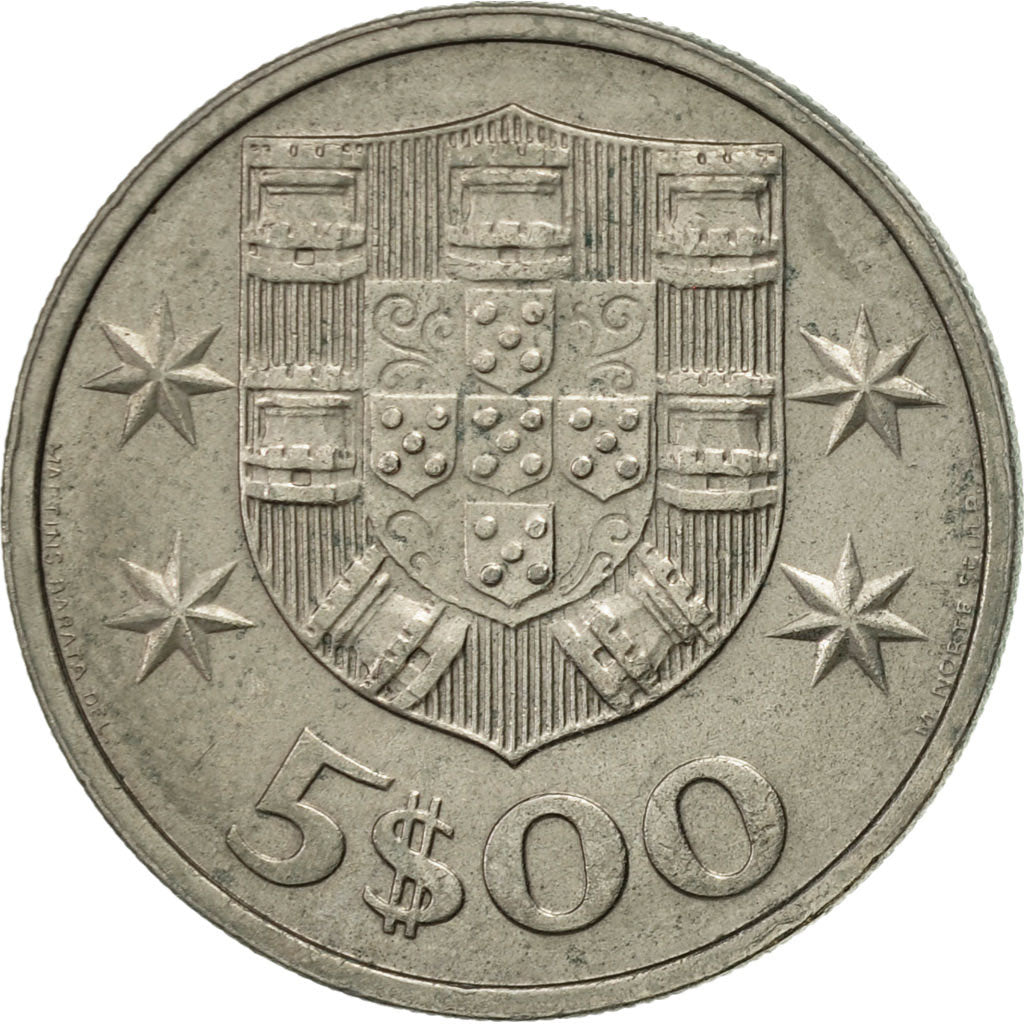 Coin, Portugal, 5 Escudos, 1981, AU(50-53), Copper-nickel, KM:591