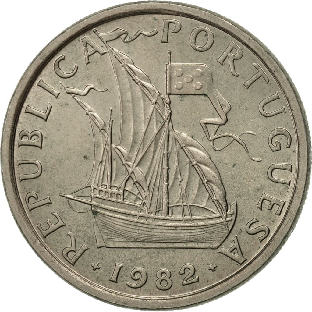 Coin, Portugal, 5 Escudos, 1982, AU(50-53), Copper-nickel, KM:591