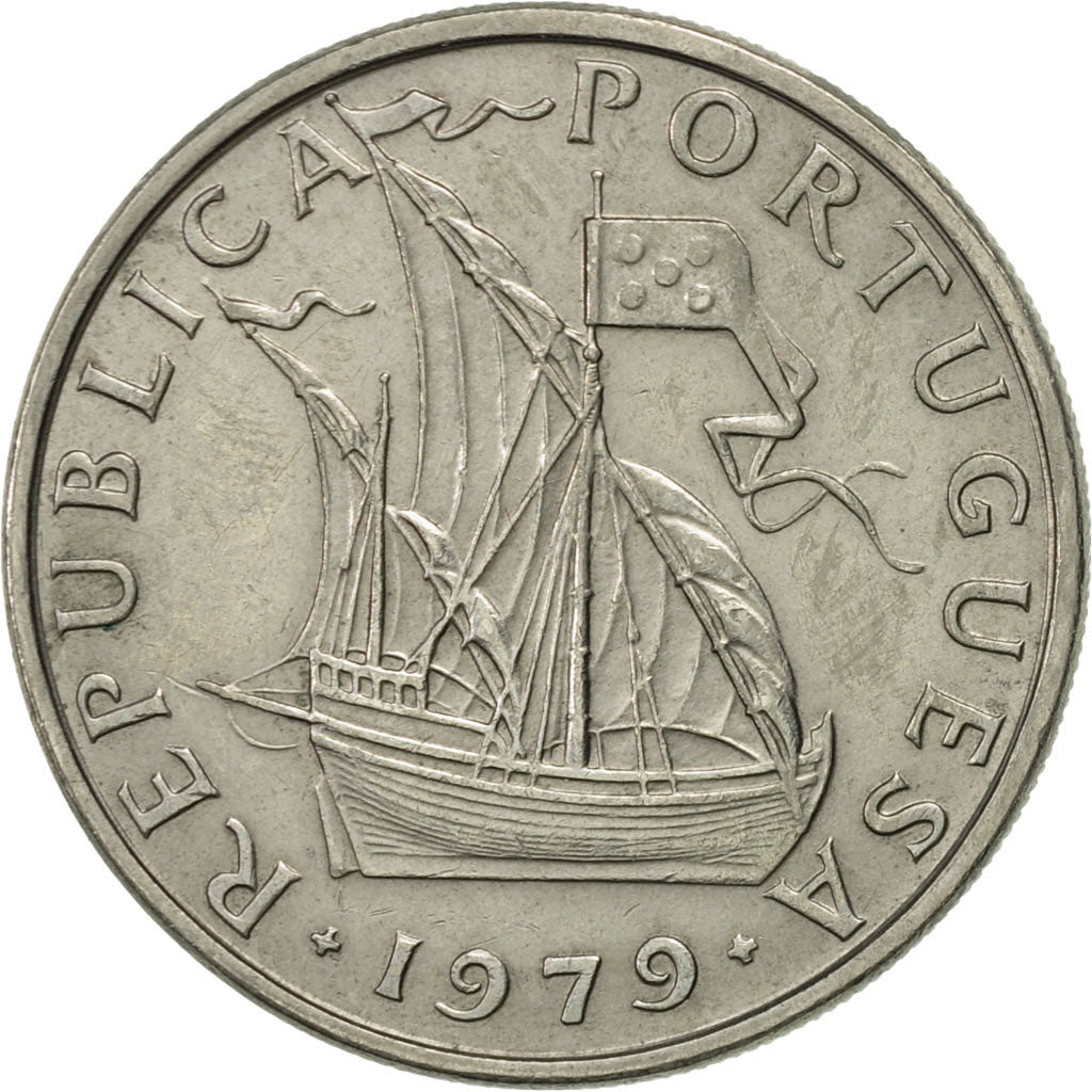 Coin, Portugal, 5 Escudos, 1979, AU(55-58), Copper-nickel, KM:591