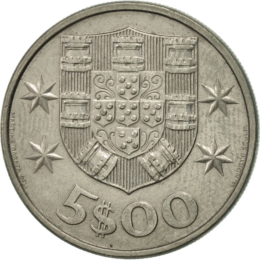 Coin, Portugal, 5 Escudos, 1979, AU(55-58), Copper-nickel, KM:591