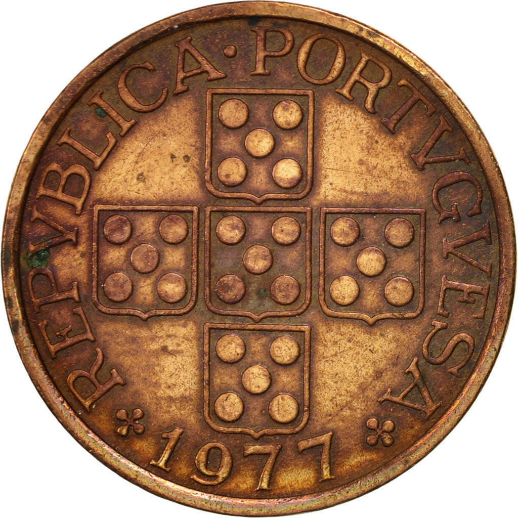 Coin, Portugal, 50 Centavos, 1977, EF(40-45), Bronze, KM:596