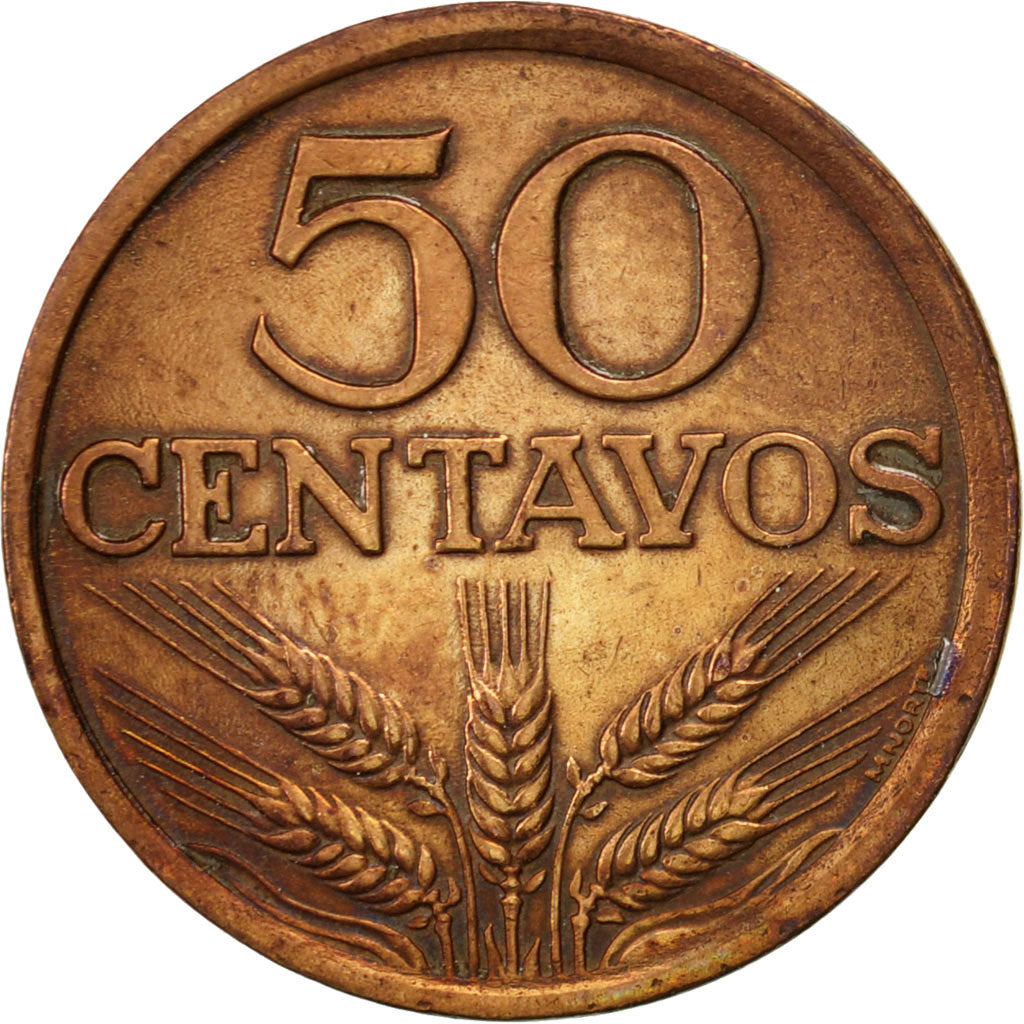 Coin, Portugal, 50 Centavos, 1975, EF(40-45), Bronze, KM:596