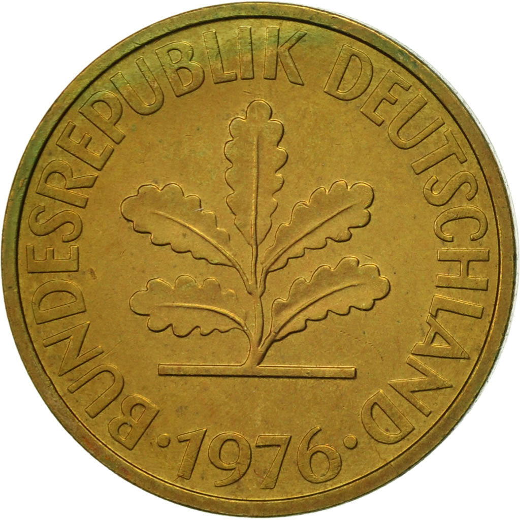 Monnaie, République fédérale allemande, 10 Pfennig, 1976, Stuttgart, TTB+