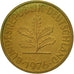 Moneta, Niemcy - RFN, 10 Pfennig, 1976, Stuttgart, AU(50-53), Mosiądz powlekany