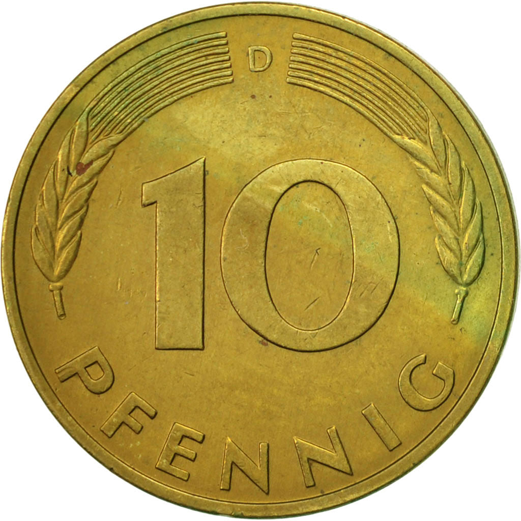 Coin, GERMANY - FEDERAL REPUBLIC, 10 Pfennig, 1978, Munich, AU(50-53), Brass
