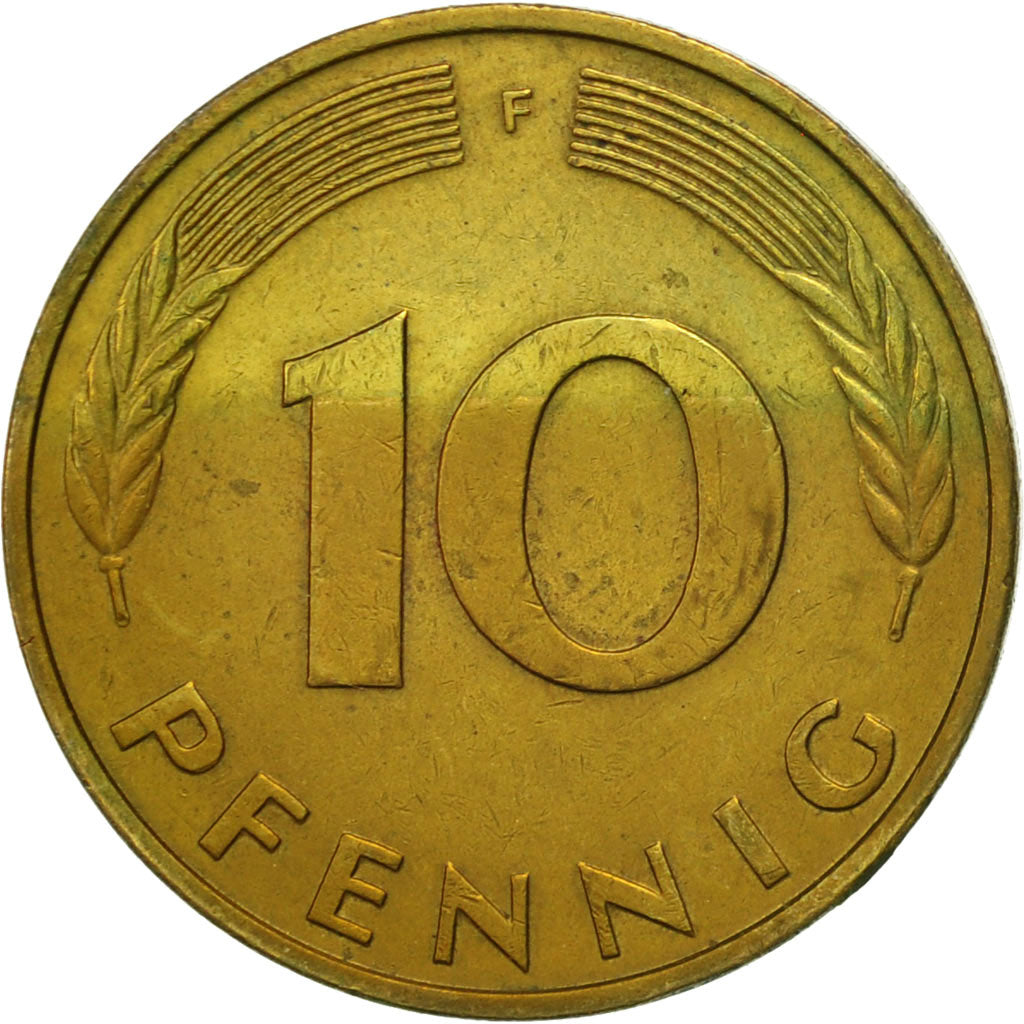 Coin, GERMANY - FEDERAL REPUBLIC, 10 Pfennig, 1978, Stuttgart, AU(50-53), Brass