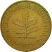 Coin, GERMANY - FEDERAL REPUBLIC, 10 Pfennig, 1977, Stuttgart, AU(50-53), Brass