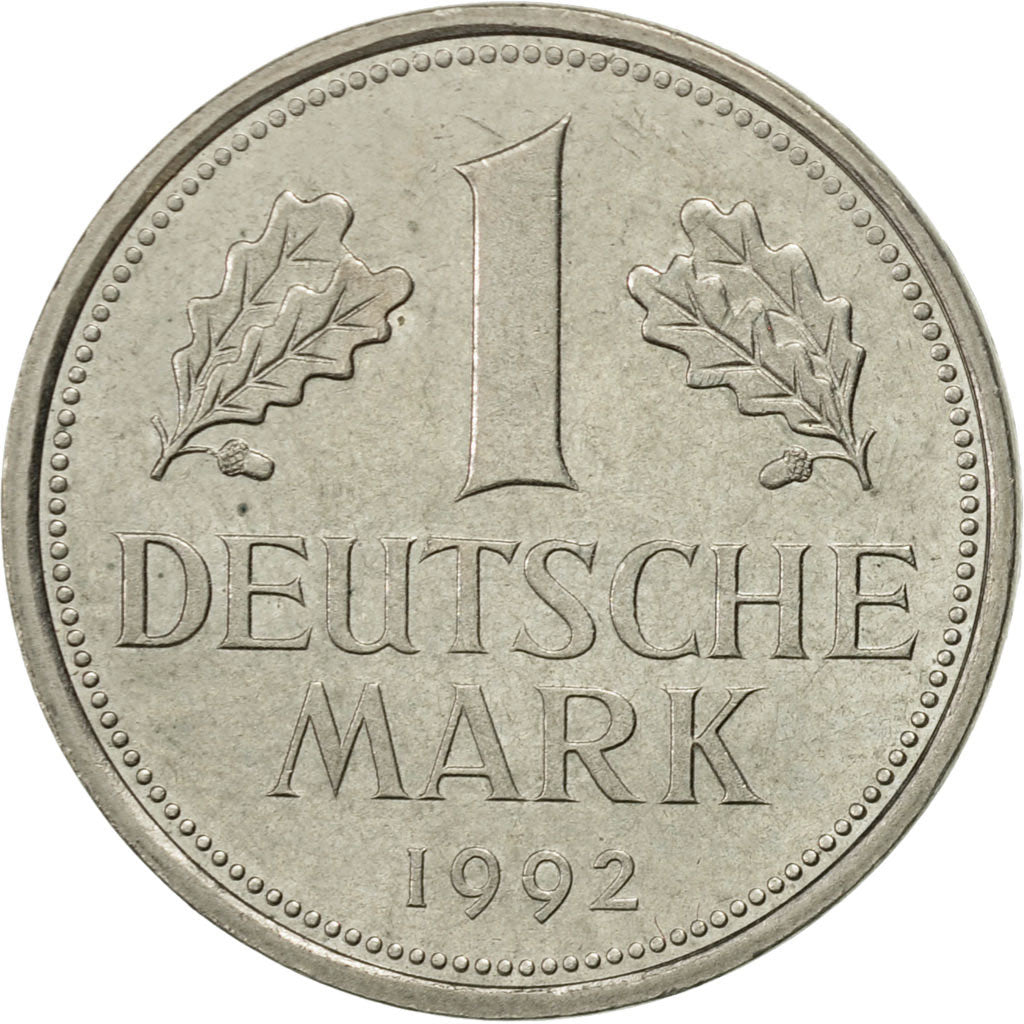Moneta, GERMANIA - REPUBBLICA FEDERALE, Mark, 1992, Karlsruhe, BB+, Rame-nichel
