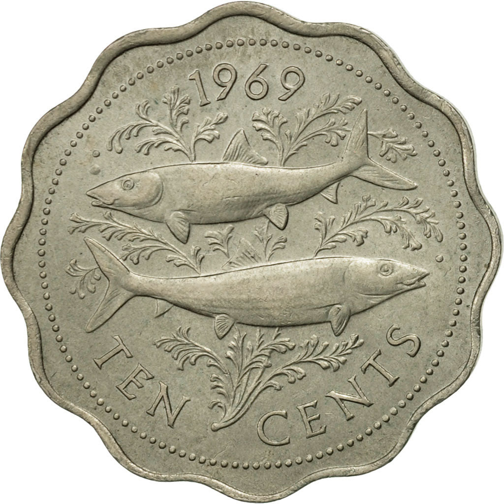 Coin, Bahamas, Elizabeth II, 10 Cents, 1969, Franklin Mint, AU(55-58)