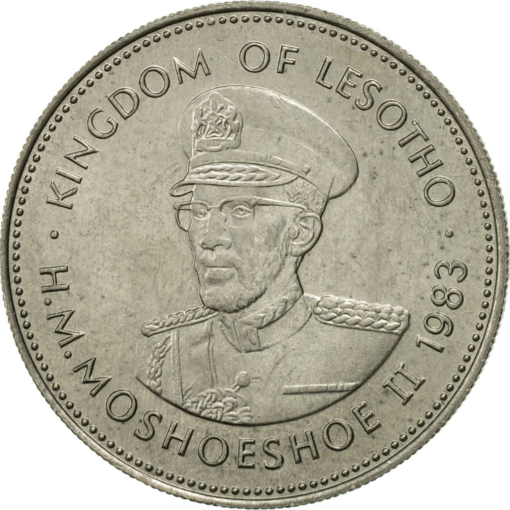 Coin, Lesotho, Moshoeshoe II, 50 Licente, Lisente, 1983, AU(55-58)