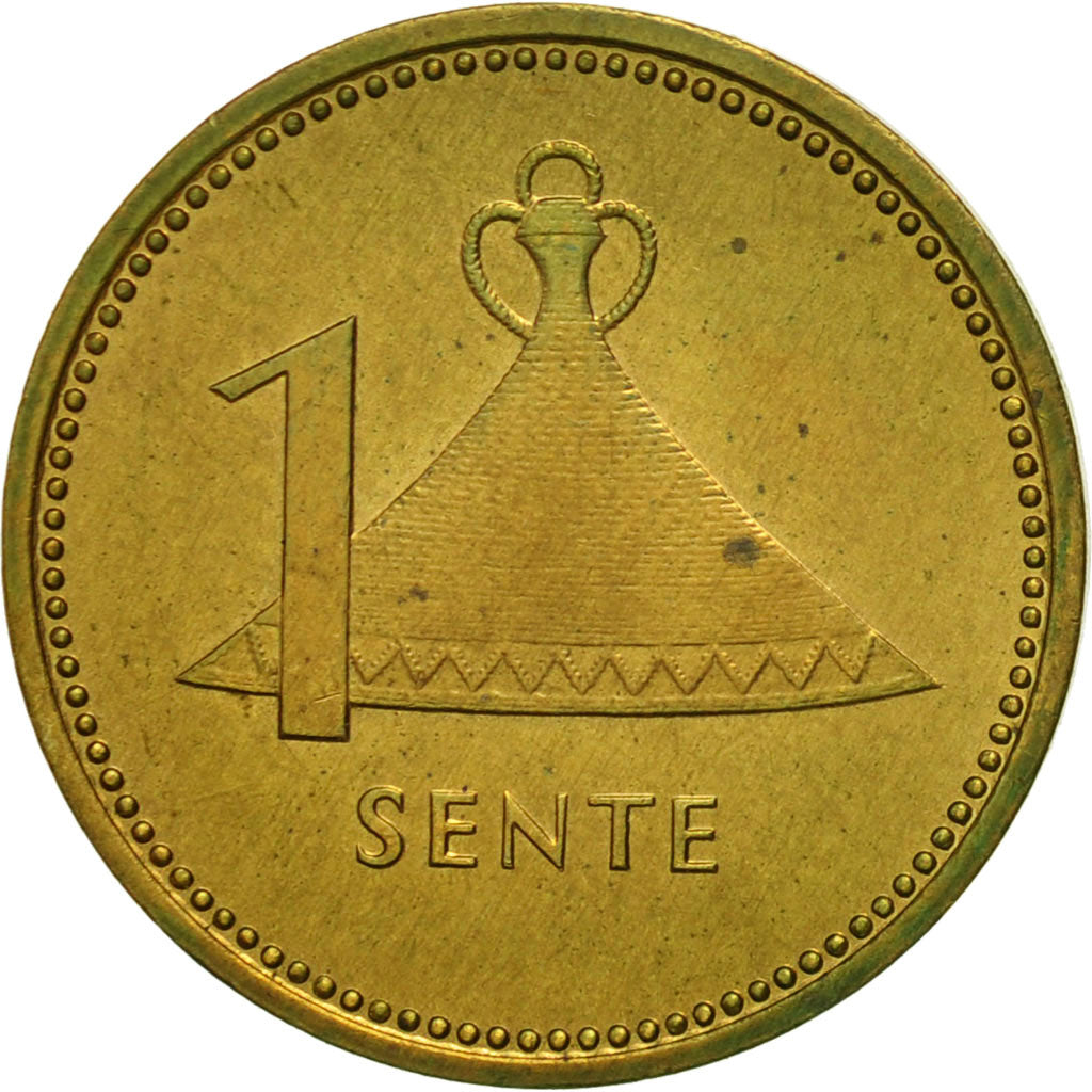 Munten, Lesotho, Moshoeshoe II, Sente, 1979, PR, Nickel-brass, KM:16