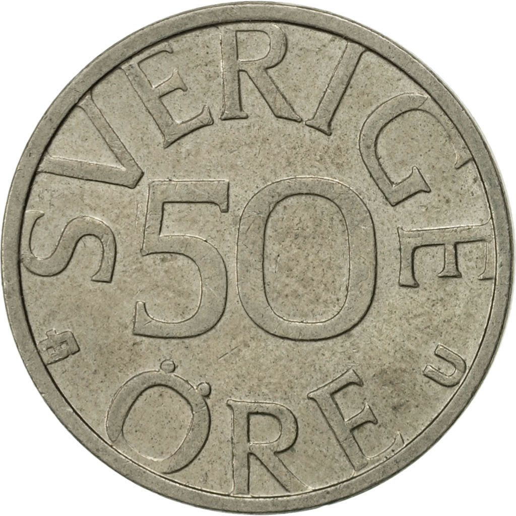Coin, Sweden, Carl XVI Gustaf, 50 Öre, 1982, AU(55-58), Copper-nickel, KM:855
