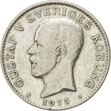 Moneta, Svezia, Gustaf V, Krona, 1933, BB, Argento, KM:786.2