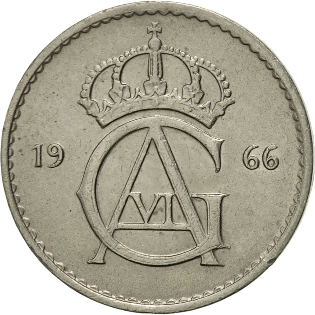 Monnaie, Suède, Gustaf VI, 10 Öre, 1966, SUP, Copper-nickel, KM:835